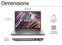 HP ZBook Power 16 G11 A 16" Mobile Workstation Business Laptop - AMD Ryzen 7 PRO 8845HS - 32GB DDR5 - 512GB SSD - RTX 1000 Ada - Windows 11 Pro - Grey